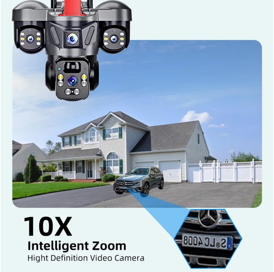 KERUI V380 Pro Outdoor PTZ 6MP WIFI 4G Solar Camera Home Security Triple Lens Camera Solar Panel CCTV Video Surveillance