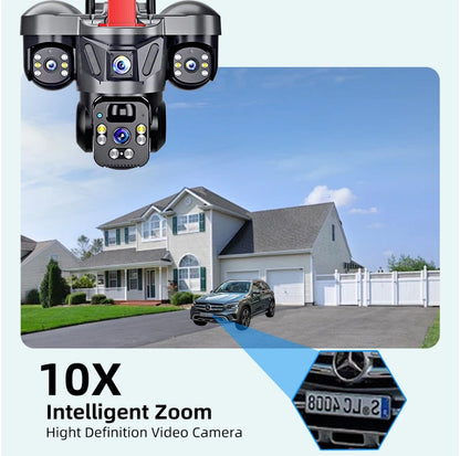 KERUI V380 Pro Outdoor PTZ 6MP WIFI 4G Solar Camera Home Security Triple Lens Camera Solar Panel CCTV Video Surveillance