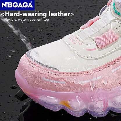 New Anti-skid Leather Kids Sneakers for 5-16Years Girls Casual Walking Footwear Non Slip Children Boys Sport Running Sneaker