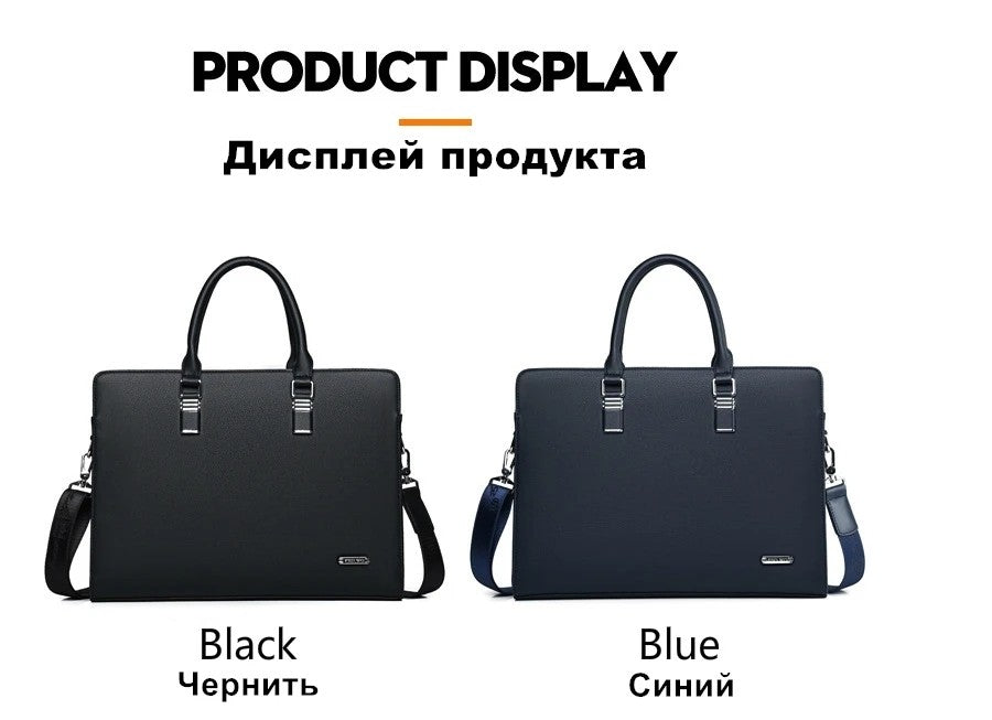 MOTAORA Genuine Leather Laptop Bag Men 14-15.6 Inch Business Briefcase Work Messenger Bag for MacBook HP Dell Acer