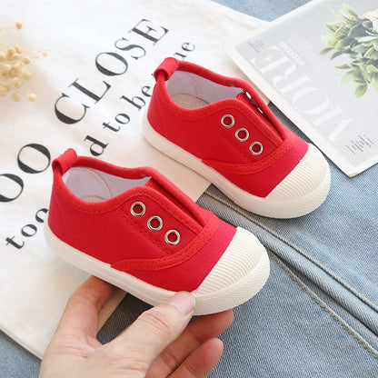 New Children's Low Cut Canvas Shoes Breathable Boys' Cloth Shoes Fashion Girls' Casual Shoes Colored Biscuit Shoes
