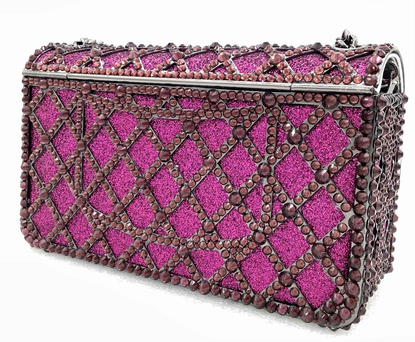 XIYUAN Women Orange/Blue/Silver/Green Jewels Long Chain Messenger Bags Party Wedding Diamonds Handbags Gems Shoulder Bag Wedding