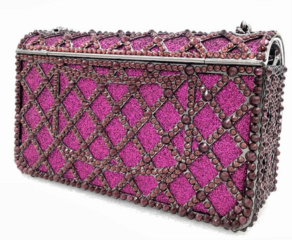 XIYUAN Women Orange/Blue/Silver/Green Jewels Long Chain Messenger Bags Party Wedding Diamonds Handbags Gems Shoulder Bag Wedding