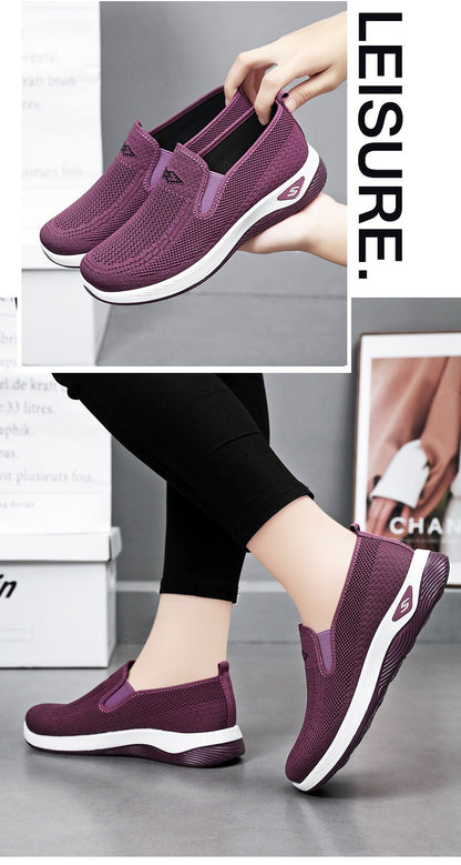 Women Casual Sports Shoes Breathable Lightweight Sneakers Anti-slip Flats Outdoor Running Walking Shoes Female Vulcanized Shoes