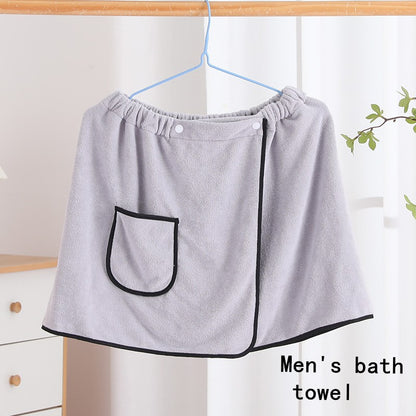 Men's Bath Skirt Hotel Household Simple Fine Fiber Adjustable Bath Towel Size Is Suitable For Men Weighing Less Than 90 KG Wear