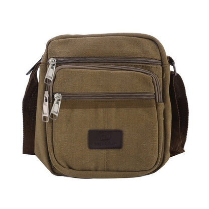 Multifunctional Men's Shoulder Bag Flap Solid Color Casual Messenger Canvas Travel Male Crossbody Bags