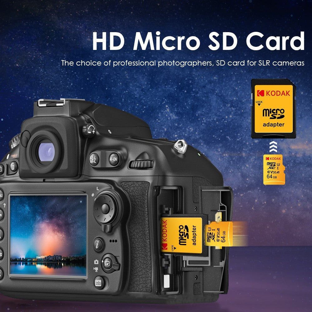 Cartão de Memória KODAK Original 256GB 128GB U3 4K Micro SD Card 64GB 32GB A1 SDHC Microsd UHS-I C10 TF Trans Flash Microsd