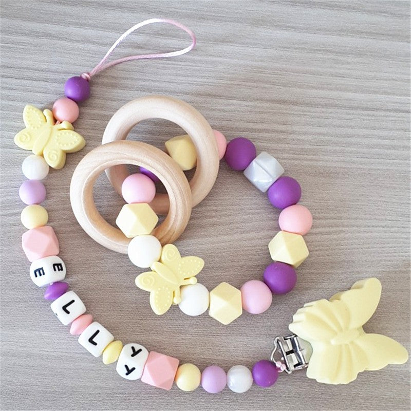 Chenkai 10PCS Round Bear Star Silicone Teether Clip DIY Baby Pacifier Dummy Chain Holder Soother Nursing Jewelry Toy Clips