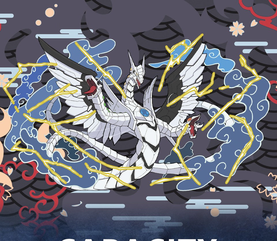 Caixa de Deck Cyber End Dragon Dicewinder para YGO, Armazena 100 Cartas com Double-Sleeve, Caixa de Armazenamento de Cartas com Bandeja de Dados para TCG MTGames PTCG OPCG