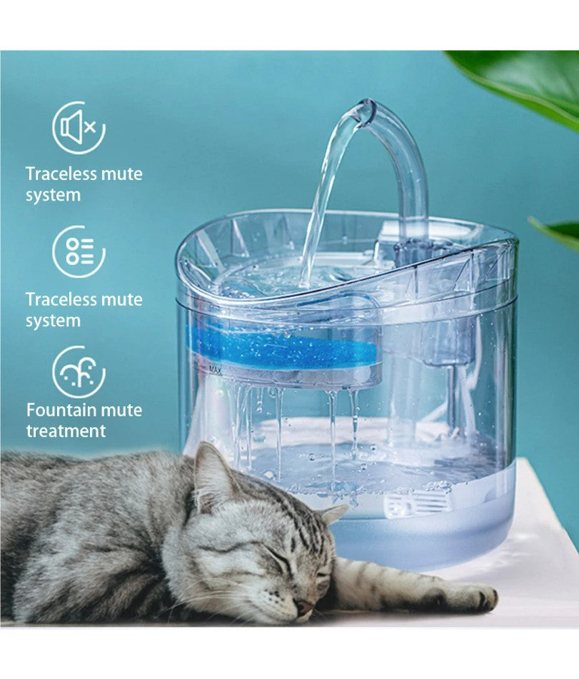 Bebedouro automático para gatos com sensor, torneira e fonte, dispensador de água transparente de plástico de grau alimentício para cães e gatos de estimação com sensor de bebedouro