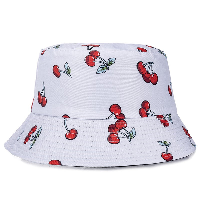 Chapéu Bucket Unissex Quente de Verão com Estampa de Frutas, Dupla Face, Chapéu de Sol Feminino, Chapéu Panama Clássico Masculino
