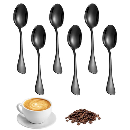 6Pcs Stainless Steel Coffee Spoon For Dessert Ice Cream Stirring Tea Small Spoons Kitchen Accessories Mini Gold Spoon Set