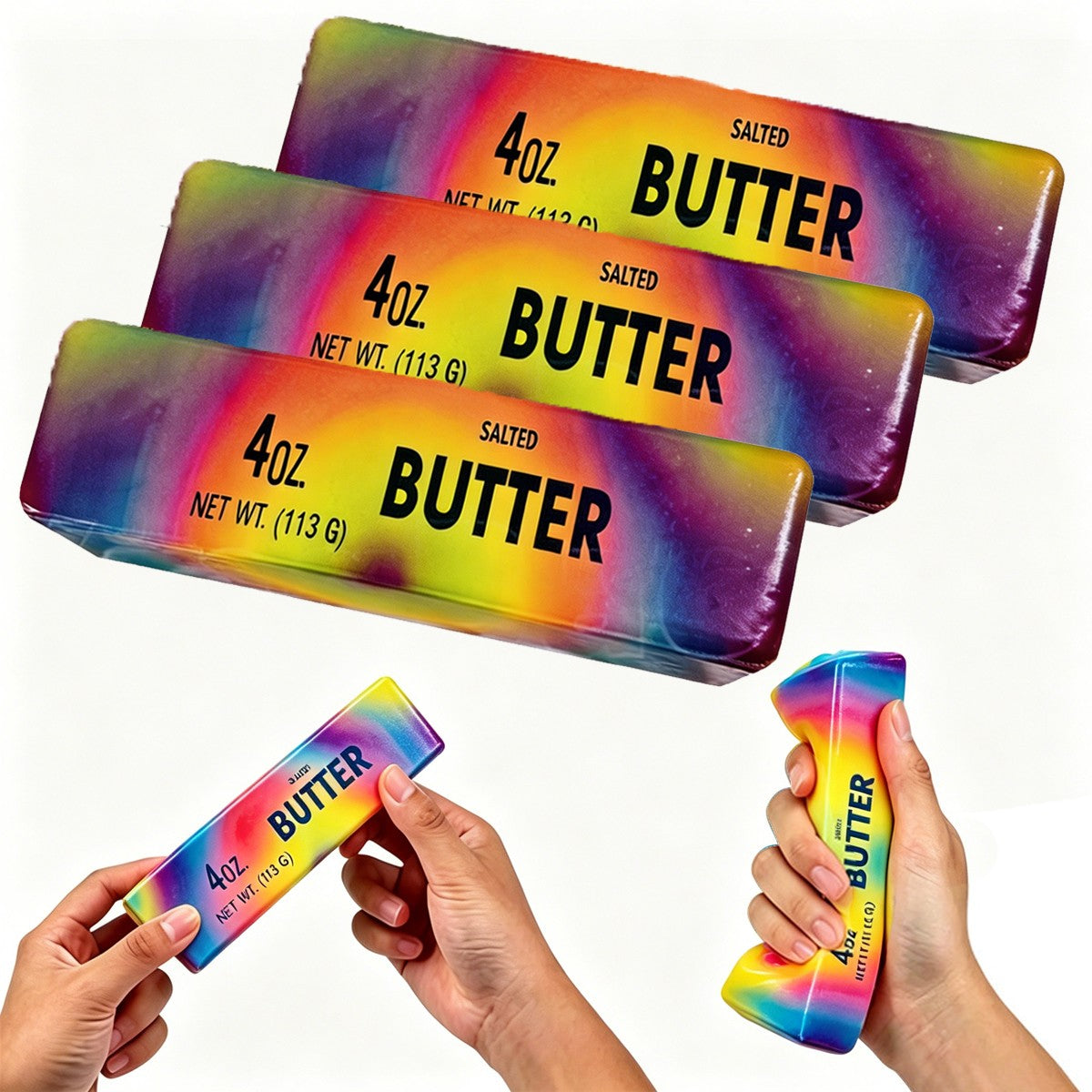 1~4Pcs Soft Squishy Butter Stick Fidget Toy Stress Relief Slow Rising Squeeze Toy for Anxiety Relief Decompression Party Gifts