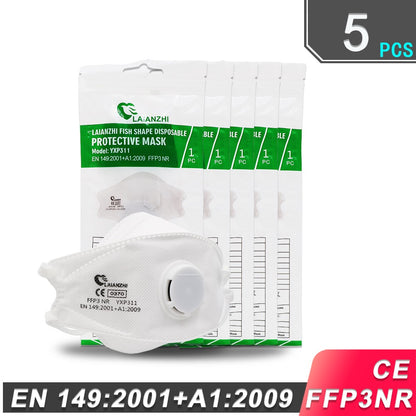 LAIANZHI FFP3 CE Face mask Air valve protective masks pm2.5 masks harmful hygiene mask filter Headwear mouth mask ffp3mask