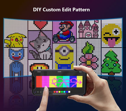 Painel de Pixels LED Flexível para Caminhão, Olhos de LED Brilhantes com Rolagem, Sinal de Carro LED USB com Controle Bluetooth por Aplicativo DIY