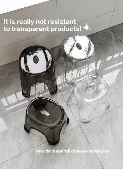 Acrylic Bathroom Shower Non-slip Stool Transparent Small Low Stool for Kids Home Living Room Bathroom Simple Modern Furniture