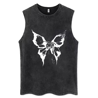 2025 Gothic Washed American Vintage Tank Tops Man Sleeveless Shirt Summer New Trendy Y2k Clothes Casual Gym Vest Oversized