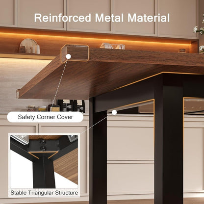 Extendable Dining Table for 4-6, 63" Modern Kitchen Table, Farmhouse Dining Room Tables for Dining, Kitchen, Office, Living Room