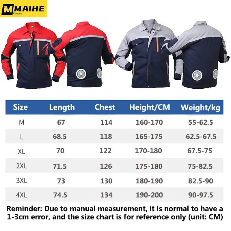 Cooling Air Conditioning Clothing Sunscreen Long Sleeve Cooling Fan Jacket USB Charging Men Outdoor Activity Electrician Clothes