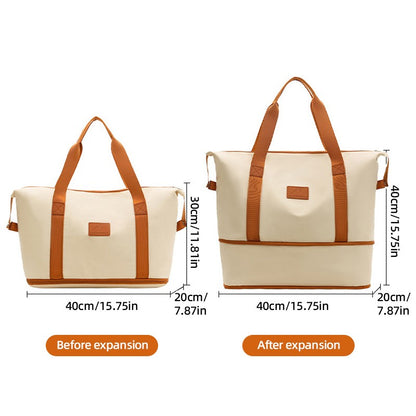 2Pc Multifunctional Travel Duffel Women Weekend Tote Bag Expandable Luggage Handbag Trip Carry On Pack Sports Gym Crossbody Bags