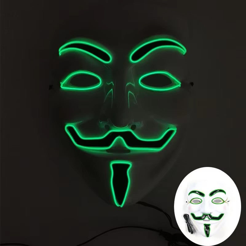 Halloween LED Vendetta Mask Night Club Carnival Party Festival Decoration Cosplay Vendetta Guy Fawkes Mascara Glowing V Mask