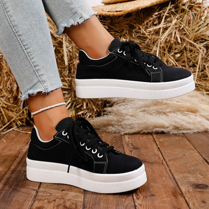 Tênis Feminino 2025 Nova Moda Casual Sapatos Femininos Tênis Designer de Verão Feminino Cadarço Plataforma Esporte Sapatos Feminino