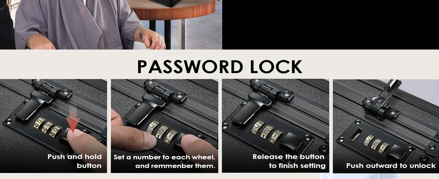 Barber Case with Sliding Tray, Profesional Barbers Briefcase Tool Case for Clippers and Hair Scissors Supplies Travel Suitcase