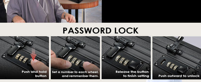 Barber Case with Sliding Tray, Profesional Barbers Briefcase Tool Case for Clippers and Hair Scissors Supplies Travel Suitcase