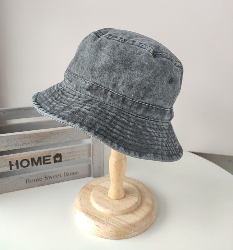 Korean Big Head Washed Denim Bucket Hats Men Cotton Sun Hat Plus Size 64cm Oversize Bob Panama Unisex Big Size Fisherman Cap