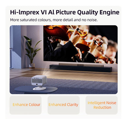 Original Lenovo Xiaoxin 100P Projector 1140 ANSI Auto Focus Wifi6 Smart Home Theater 360 PTZ Support 4K HD Portable Projector