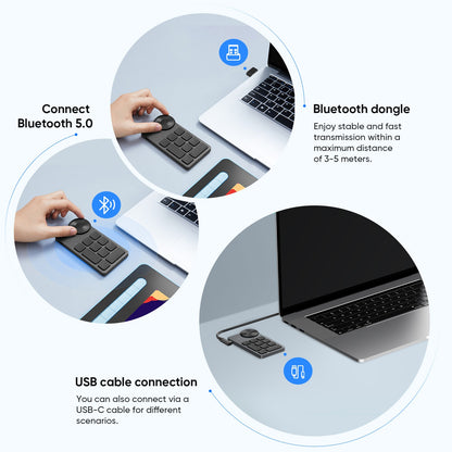 XPPen Controle Remoto sem Fio com Teclas de Atalho Express Key Bluetooth 5.0, teclas de atalho personalizáveis para monitor de tablet gráfico com caneta