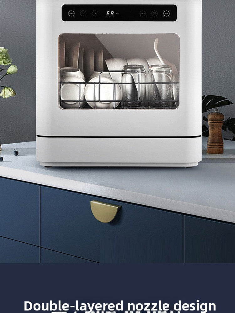 Desktop Household Dishwasher Plastic Intelligent Fully Automatic Disinfecting High Temperature 5 Sets Capacity 800W Electric