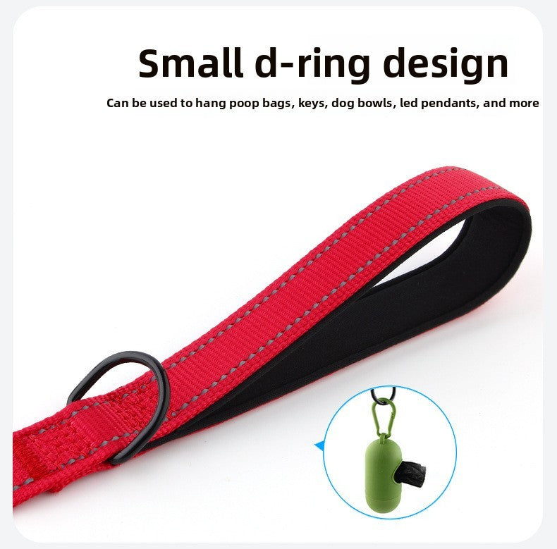 Coleira de cachorro Laeds Leashes, coleira de cachorro de nylon de seda reflexiva para cães grandes, médios e pequenos passearem, corda engrossada para passear com animais de estimação