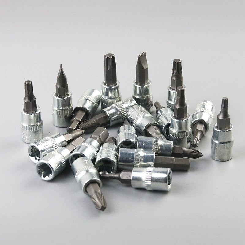 Jogo de Ferramentas para Carro Mecânico 46 Peças Kit Soquete de 1/4 Pol. com Chave Catraca de Torque - Combo para Reparo Automotivo