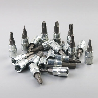 Jogo de Ferramentas para Carro Mecânico 46 Peças Kit Soquete de 1/4 Pol. com Chave Catraca de Torque - Combo para Reparo Automotivo