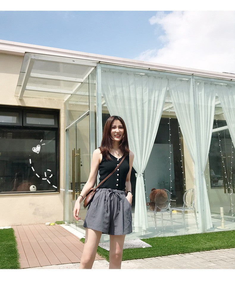 Summer Women Cotton Linen Shorts High Waist Shorts Short Pants Women Fashion Casual Sports Shorts Female S-3XL