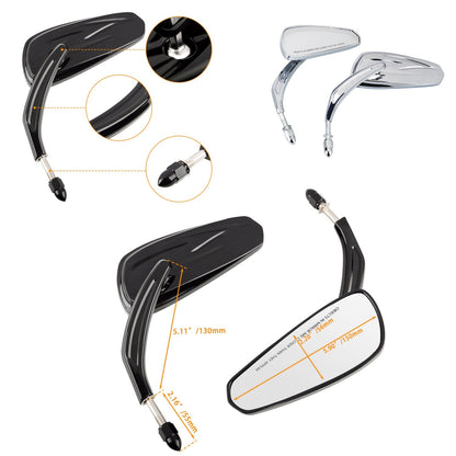 Espelhos retrovisores de motocicleta universais para Harley Touring Road Street Glide Electra Glide Sportster Iron 883 softail 1982-2024