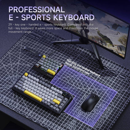 Teclado Gamer de Uma Mão AJAZZ AK029 Com Fio Chave Magnética HE 29 Teclas RGB 8000Hz Mini Teclado Mecânico para Jogadores de E-sports de PC