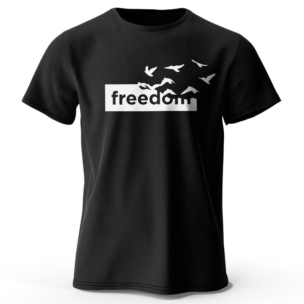 Men's The Freedom Letter Printed T-Shirt 100% Cotton Oversized Funny Graphic Tees for Men Women Summer Tops