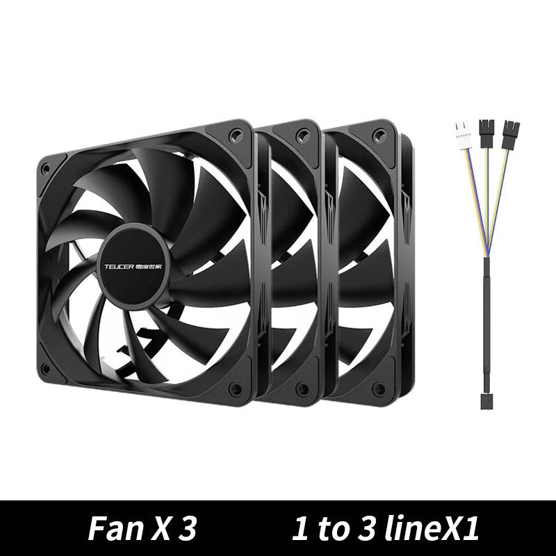 TEUCER PC Computer Case Fan PWM 4 Pin 120mm Silent 12CM Fan CPU Cooler Cooling Fan Cooling Radiator Fan 12V Adjust Fan Speed