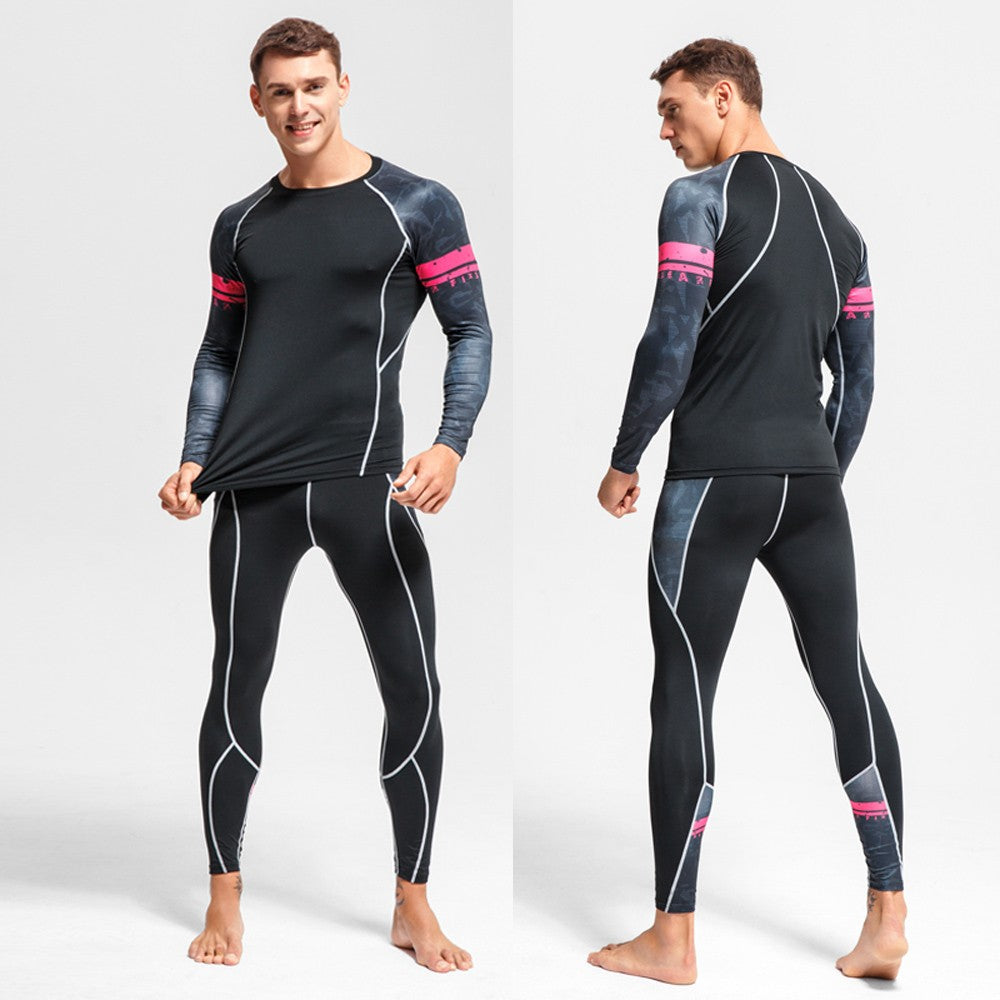 Men's Sports Suit MMA rashgard male Quick drying Sportswear Compression Clothing