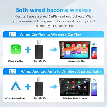 Adaptador Sem Fio Carplay Android Auto para Toyota Mazda Nissan Camry Suzuki Subaru Citroen Audi Mercedes Kia Ford Opel Spotify BT