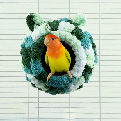 Casa de Inverno Quente para Pássaros, Rede Suspensa, Acessórios de Gaiola, Esconderijo de Pelúcia para Papagaio, Beija-flor, Decoração de Gaiolas de Pássaros