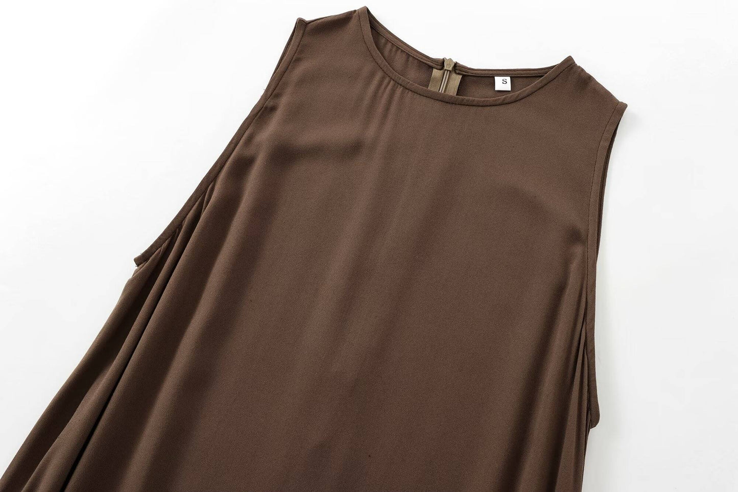 2024 Autumn and Winter New Arrivals Women's Simple Loose Round Neck Sleeveless V