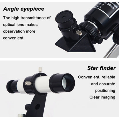 Telescópio Astronômico 150X, Refrator de Abertura de 70mm, Telescópio Portátil de Viagem com Adaptador de Celular e Controle Remoto Sem Fio