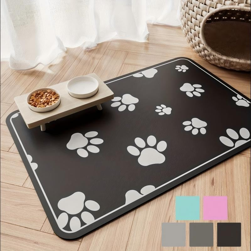 VIKAMA Tapetes de Chão para Animais de Estimação com Desenhos Animados de Verão Antiderrapantes Absorção de Água Resistentes ao Desgaste Vazamento Fácil de Limpar Tapetes para Comida de Cachorro Tapetes para Comida de Gato