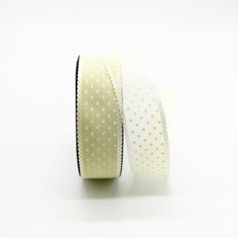 5 yards 1" 25mm Ribbon Wedding Party Decoration Organza Ribbon Printing Dots Gift Wrapping Hair Bows DIY Christmas Ribbon #22