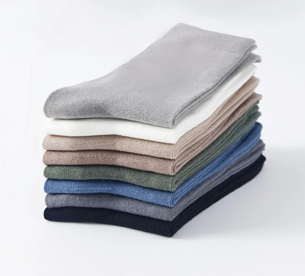6 Pairs EUR44-50 Plus Size Men Socks High Quality Cotton Socks Breathable Mid Tube Sports Business Socks Black White
