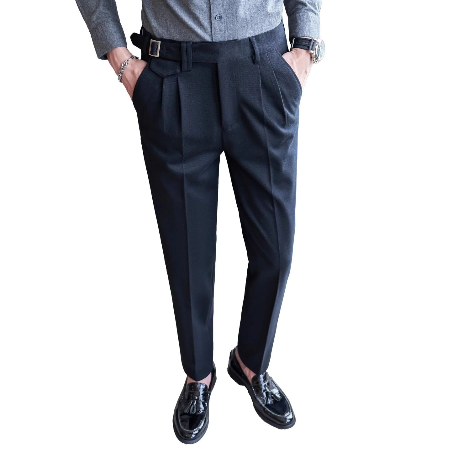 Calças de Terno Masculinas, Calças de Vestir Slim Modernas, Calças Brancas Pretas Azuis Verdes Pantalones Hombre Outono/Inverno Masculino, Novidade 2025