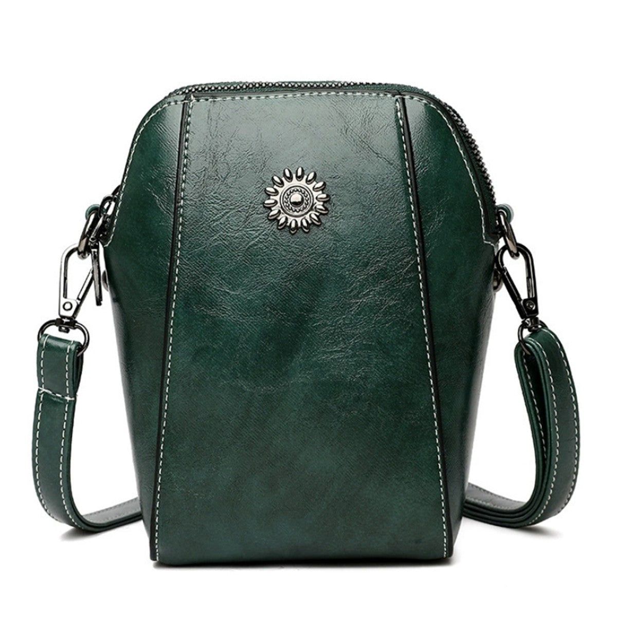 Ladies' fashionable soft leather single-shoulder bag, trendy vertical design crossbody bag, portable phone storage bag